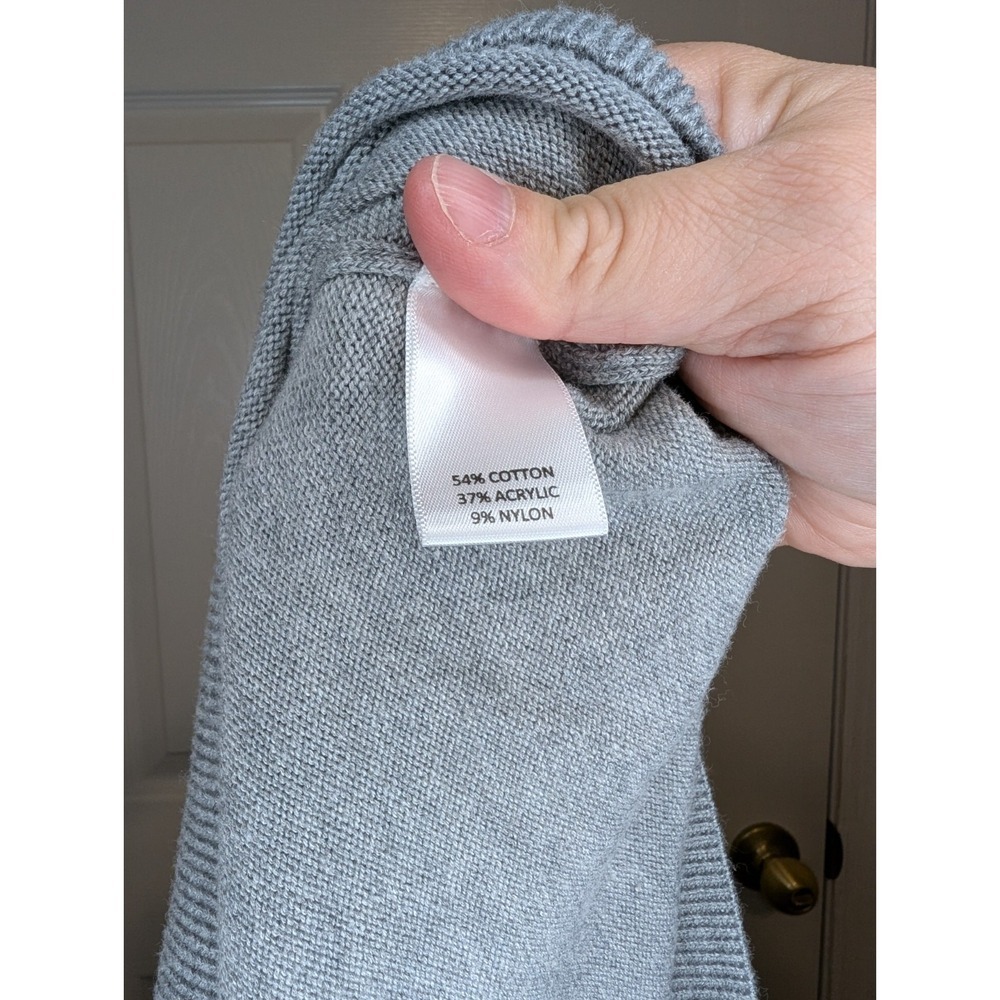 Club Room Mock Neck Long Sleeve Light Gray Quarter Zip Sweater Pullover Men's XL - Picture 5 of 6
